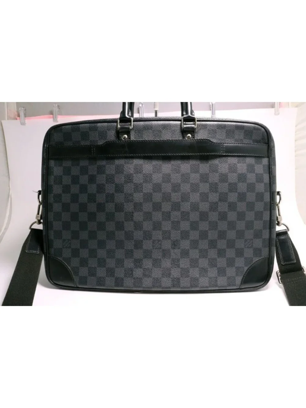 Louis Vuitton Damier Graphite Pdvgm Porte Documents Voyage Leather 2-Way